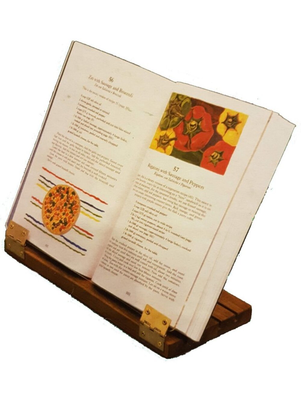 Stylish Cookbook Holder with Acrylic Shield & Wood Base - USA Made Kitchen